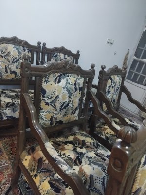مبل چوبی شش نفره طرح سنتی